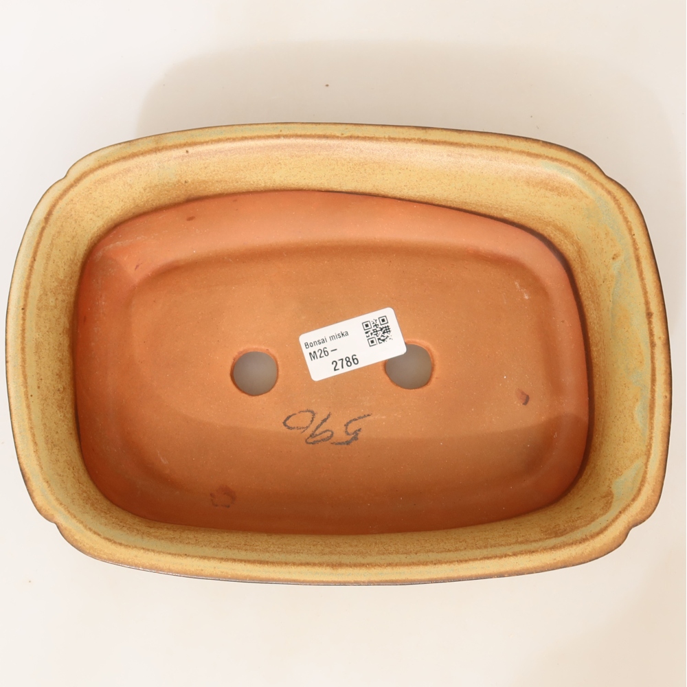 Ceramic Bowl  24 x 17 x 6 cm, green-beige