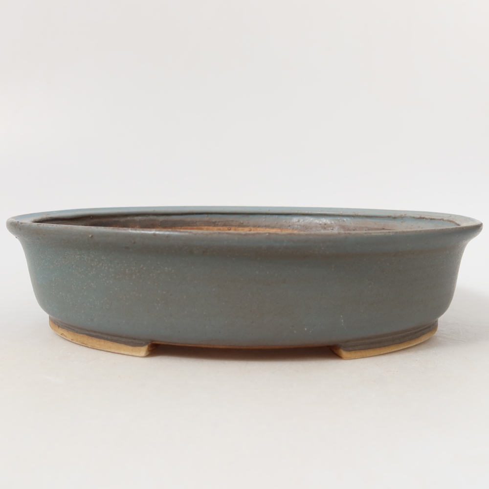 Ceramic bonsai pot, 21 x 19 x 5 cm, blue