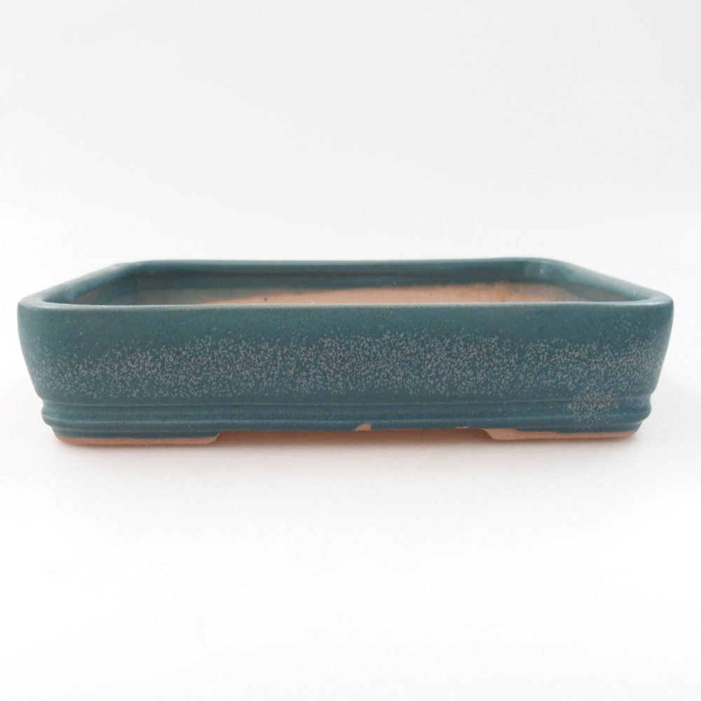 Ceramic bonsai bowl 18 x 13,5 x 4 cm, color blue