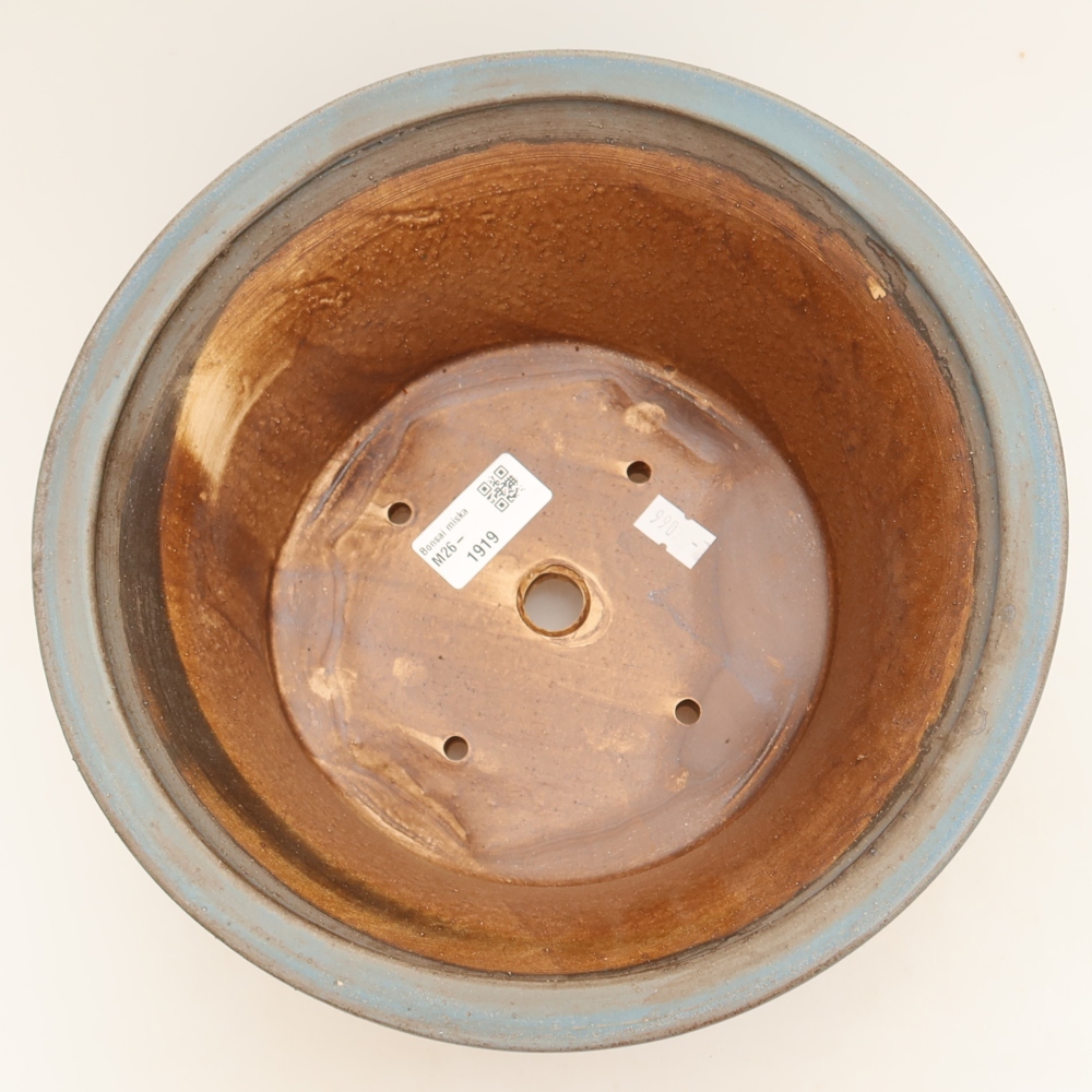 Ceramic bonsai pot, 24.5 x 24.5 x 11 cm, blue