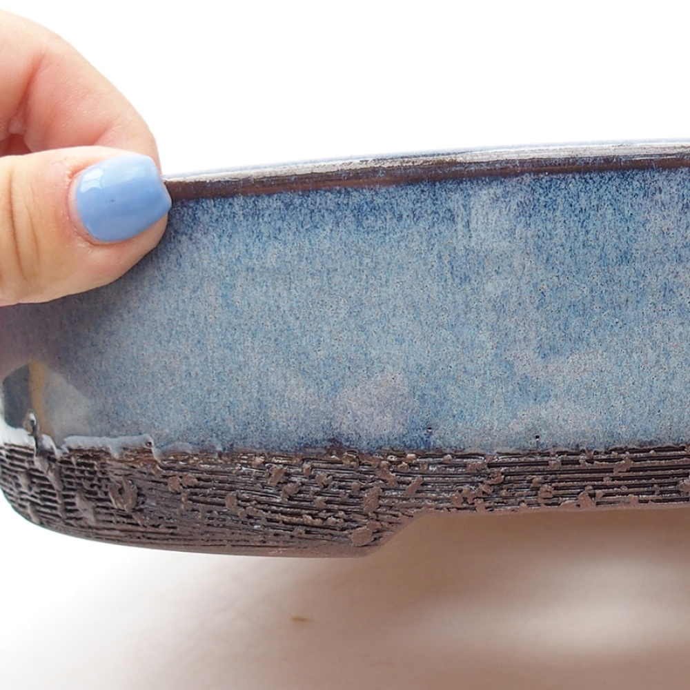 Ceramic bonsai bowl 24 x 24 x 5,5 cm, color blue