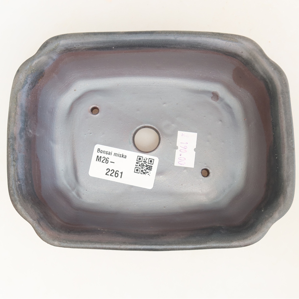 Ceramic bonsai bowl 15,5 x 12 x 4,5 cm, brown