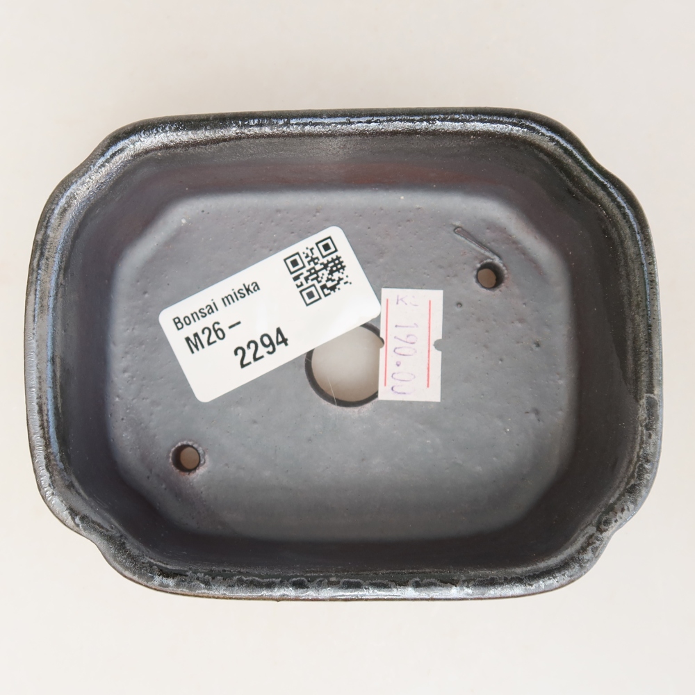 Ceramic bonsai pot, 10.5 x 8 x 4 cm, metallic color