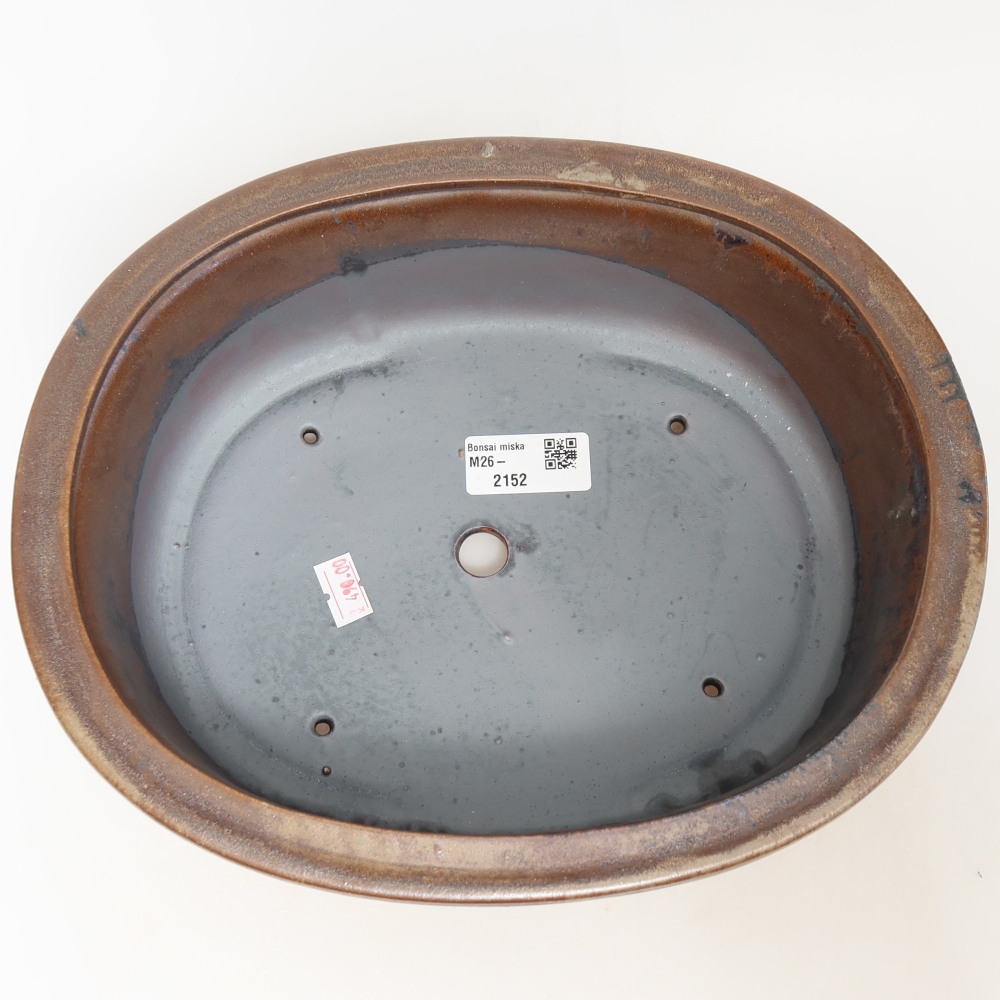 Ceramic bonsai bowl 26 x 22 x 8 cm, brown
