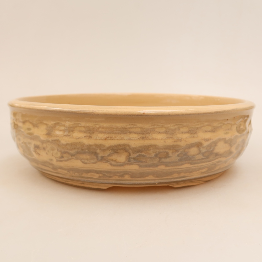 Ceramic bonsai pot, 22 x 22 x 6 cm, beige