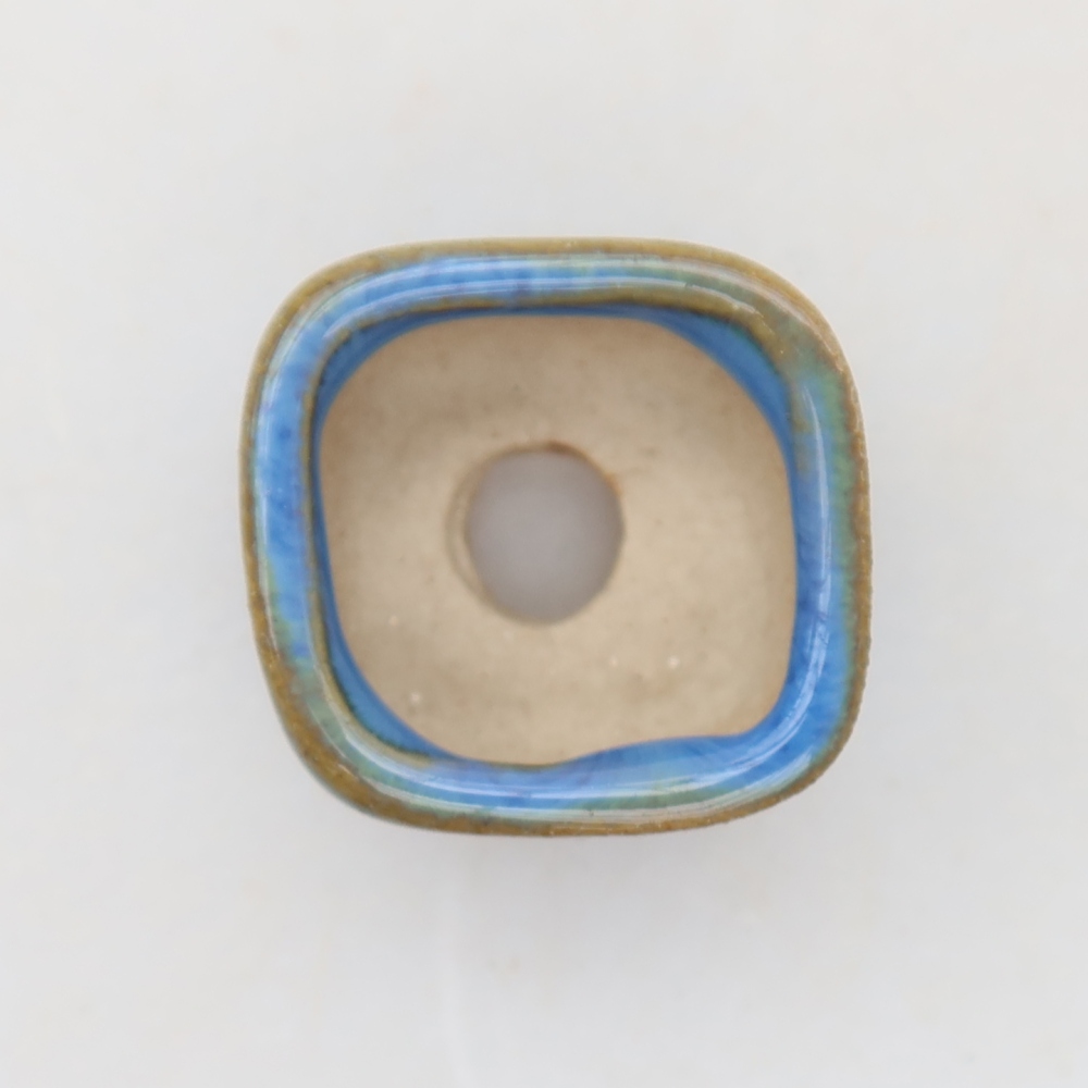 Ceramic bonsai pot, 2 x 2 x 1.5 cm, blue