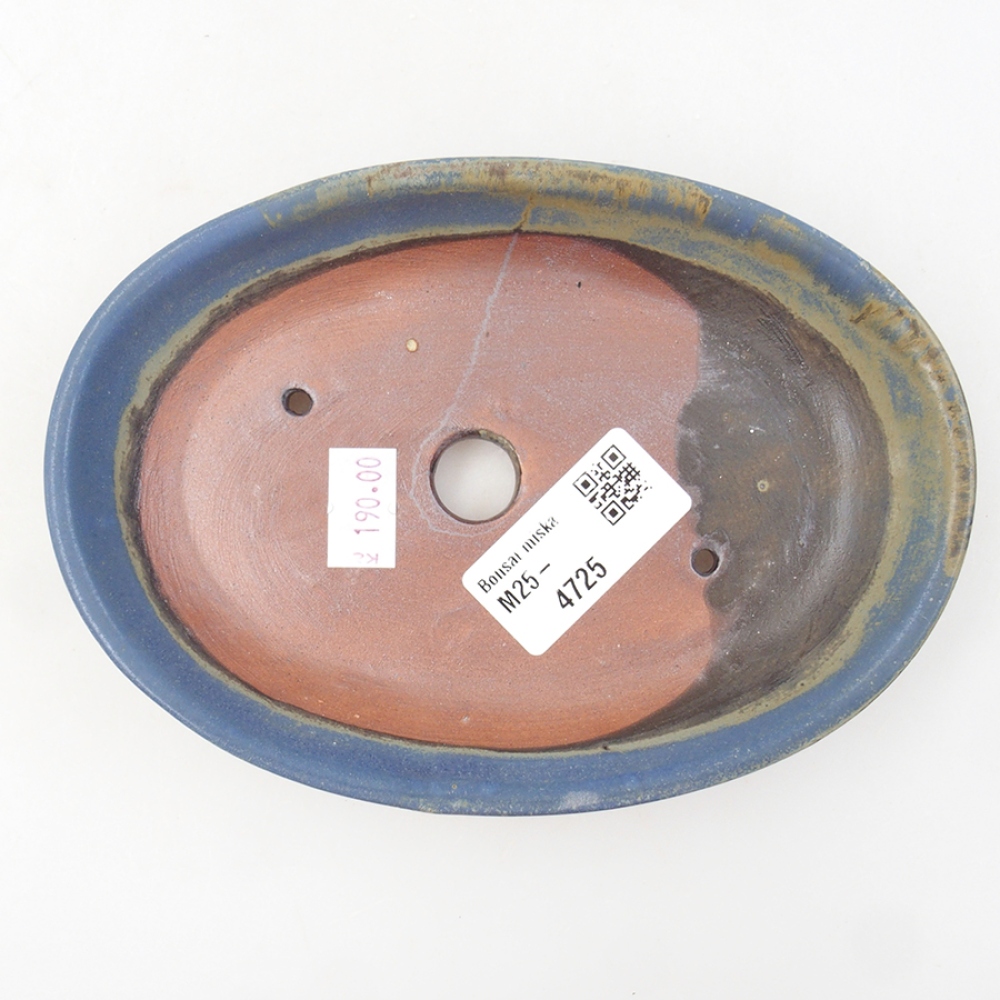 Ceramic bonsai bowl 15,5 x 11 x 3 cm, color blue