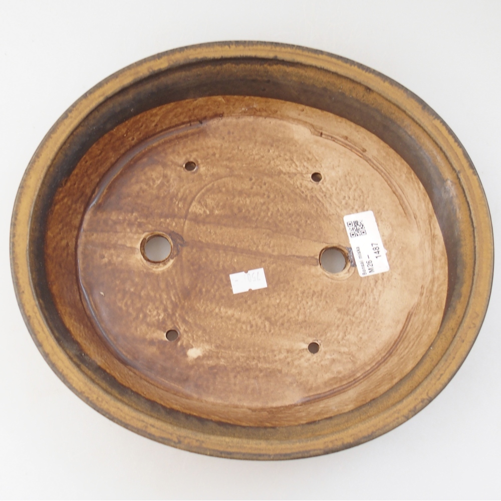 Ceramic bonsai bowl 27 x 24 x 6 cm, brown
