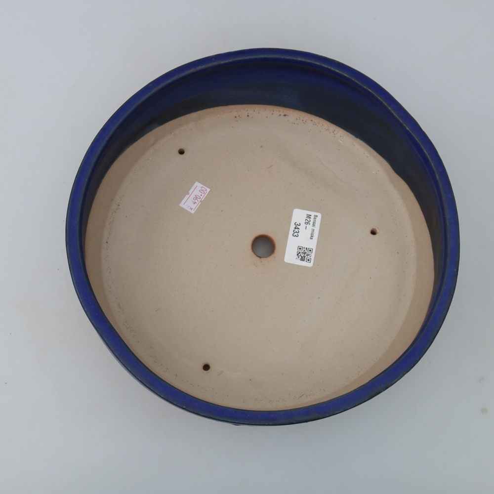Ceramic bonsai pot, 24 x 24 x 7 cm, blue