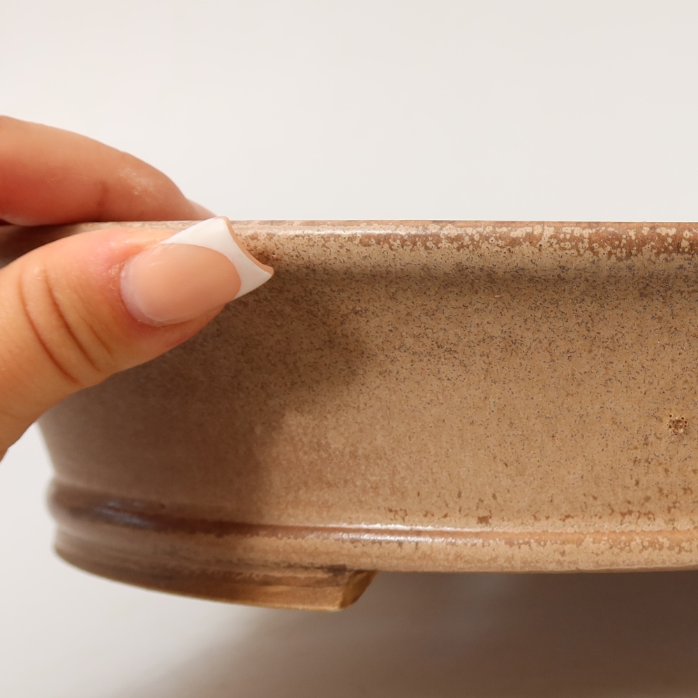Ceramic bonsai pot, 27 x 24.5 x 5.5 cm, pink