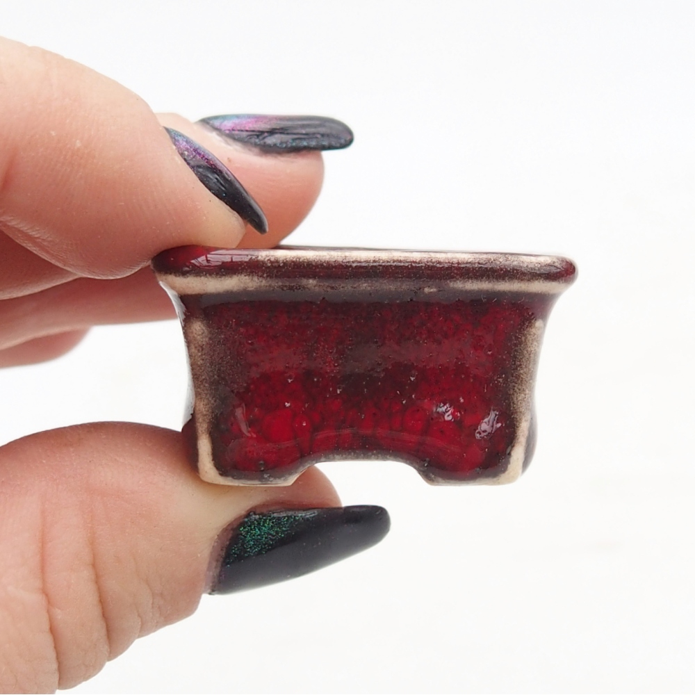 Mini bonsai bowl 3 x 2,5 x 2 cm, colour red