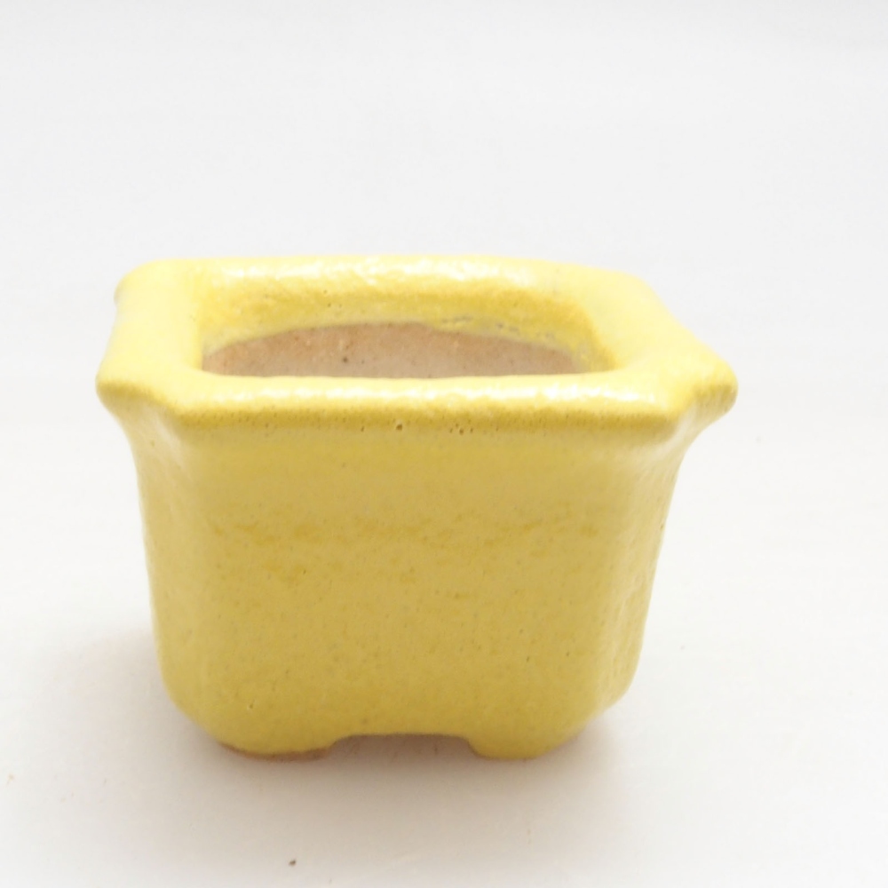 Ceramic bonsai bowl 3 x 3 x 2 cm, yellow