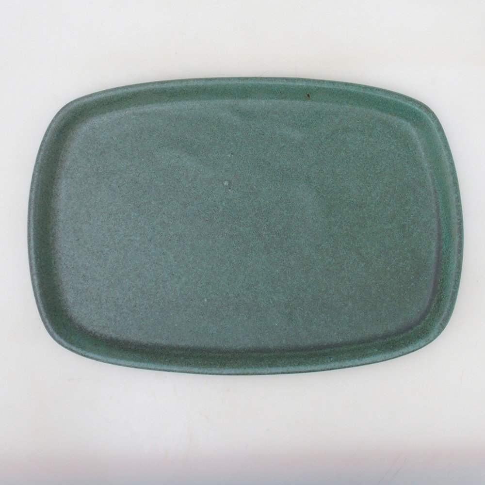 Ceramic saucer H09 - 28.5 x 19.5 x 1.5 cm - green