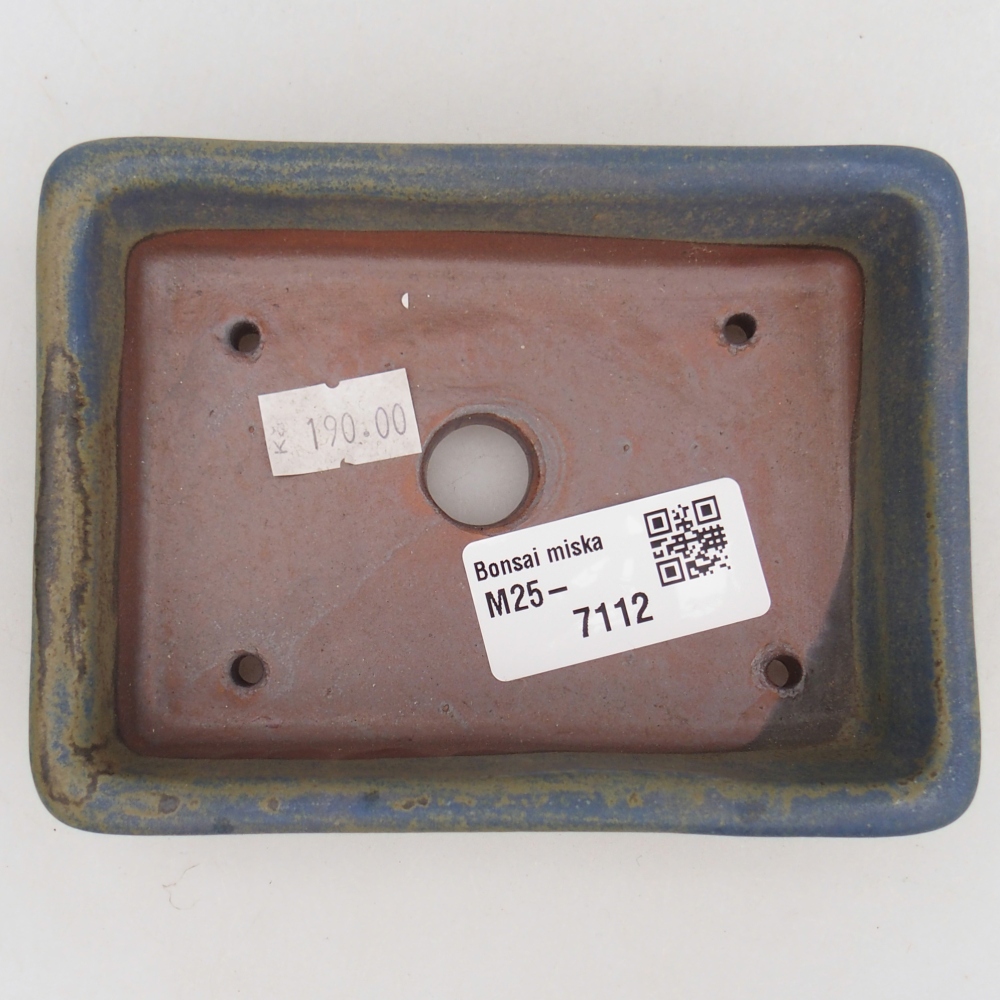 Ceramic bonsai bowl 11,5 x 9,5 x 6 cm, colour blue