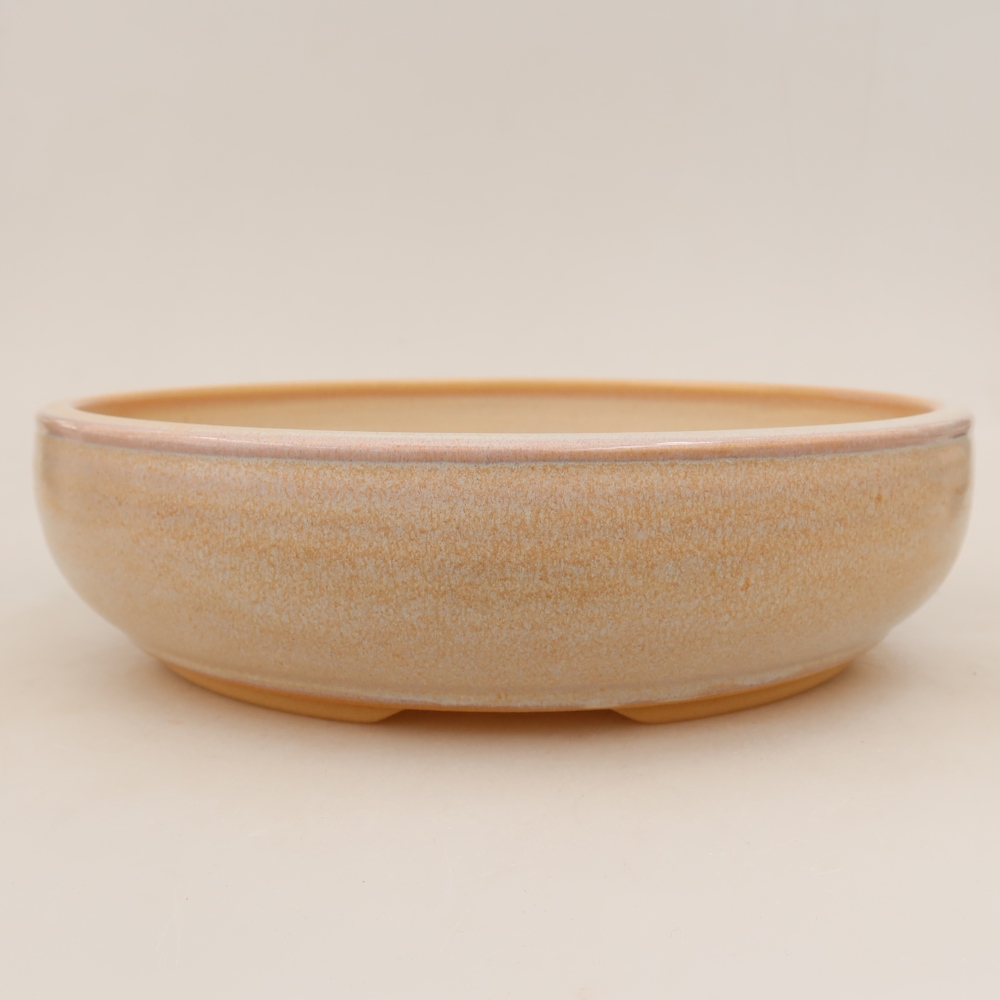 Ceramic bonsai pot, 27 x 27 x 6.5 cm, beige