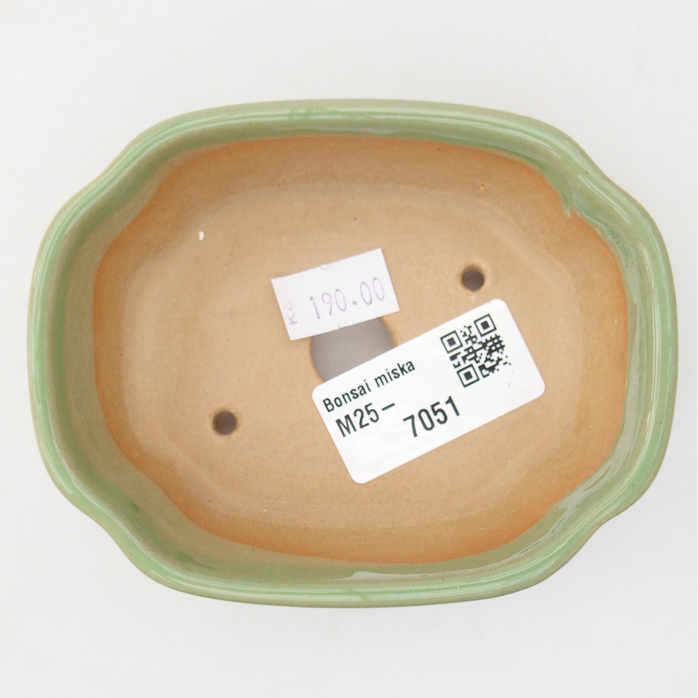 Ceramic bonsai bowl 10,5 x 8 x 3,5 cm, green