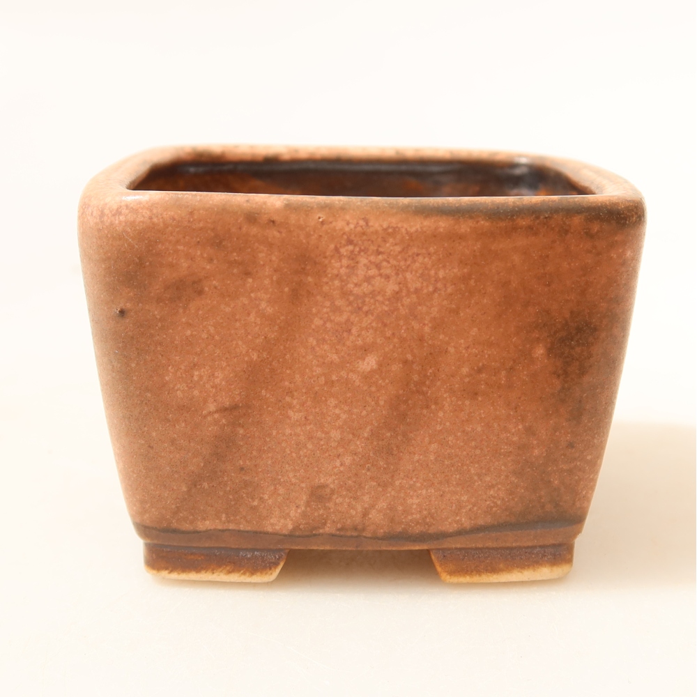 Ceramic bonsai pot, 6.5 x 6.5 x 4.5 cm, pink