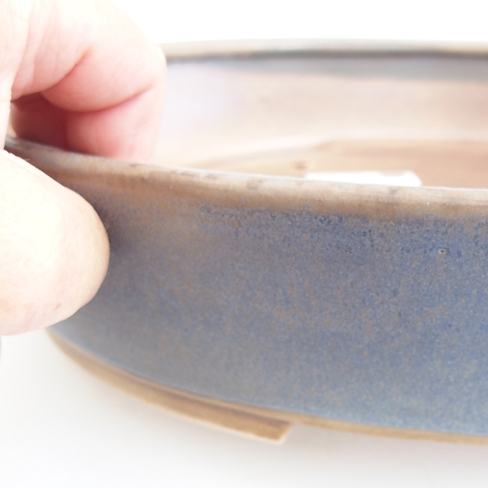 Ceramic bonsai bowl 31 x 26,5 x 6 cm, colour blue