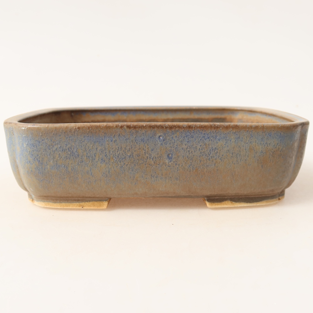 Ceramic bonsai pot, 18 x 14 x 4.5 cm, blue