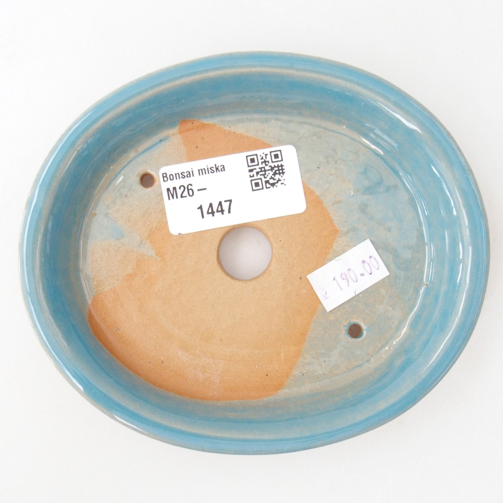 Ceramic bonsai bowl 12,5 x 10,5 x 2 cm, colour blue