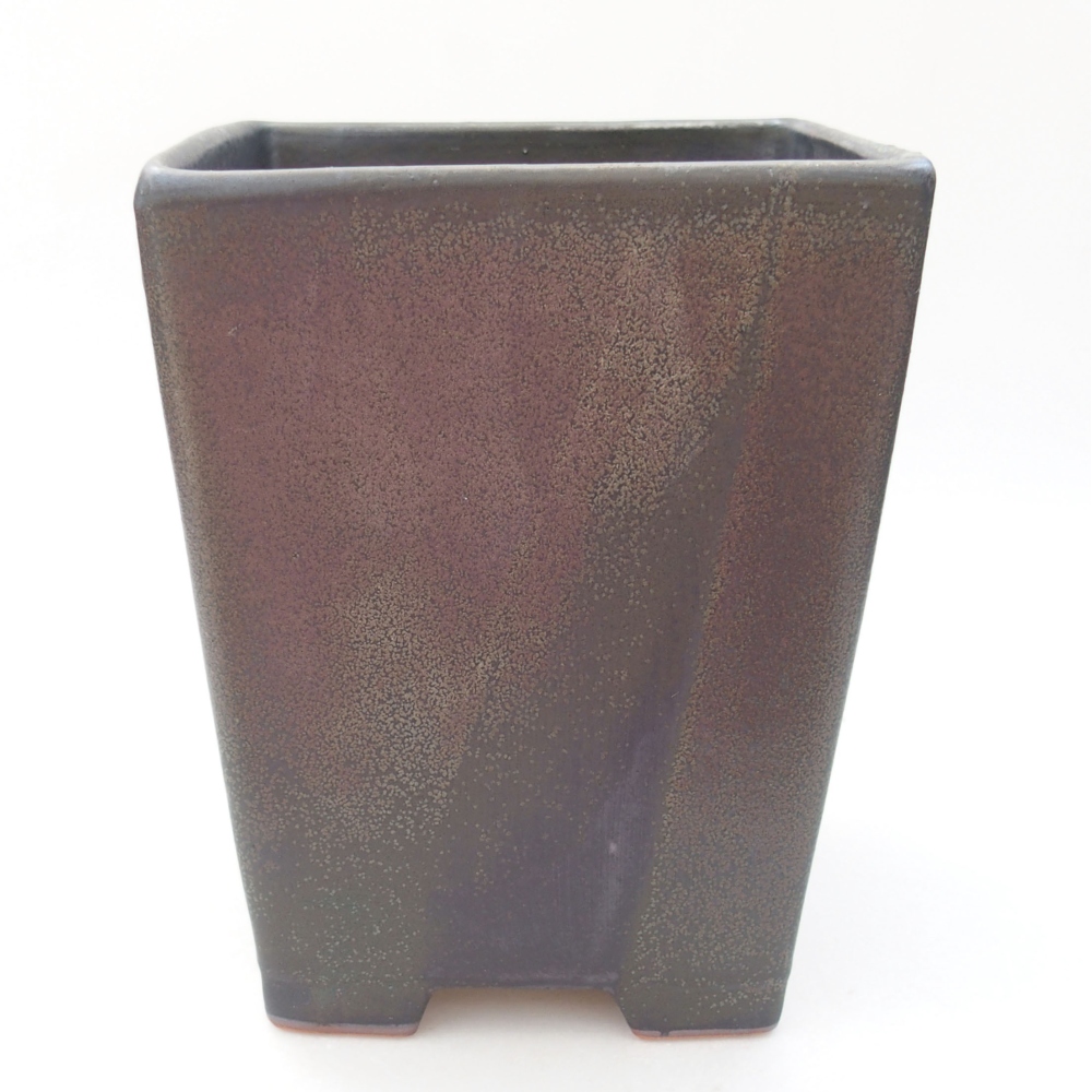 Ceramic bonsai bowl 15 x 15 x 19 cm, color gray