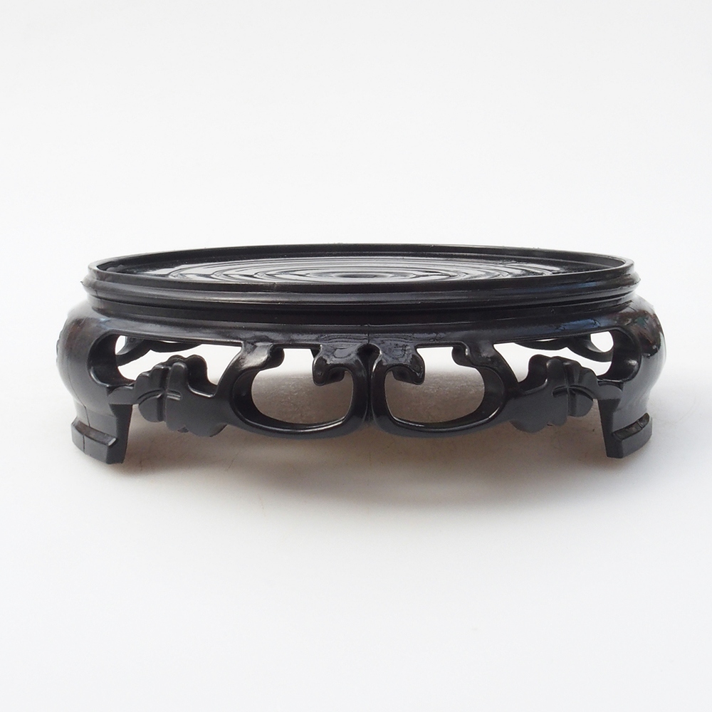 Bonsai table plastic round 14,5 x 14,5 x 4 cm, color black
