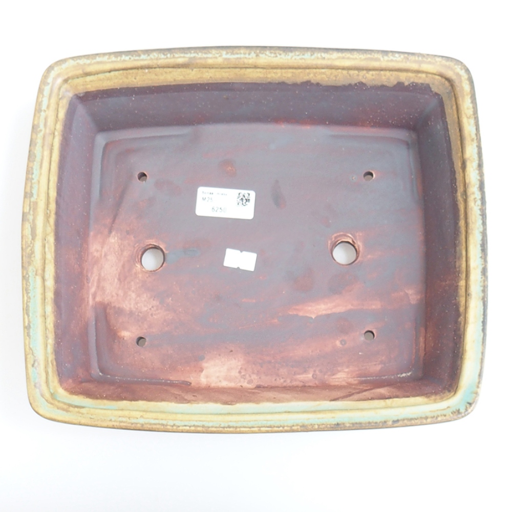 Ceramic bonsai bowl 29,5 x 25 x 7,5 cm, green