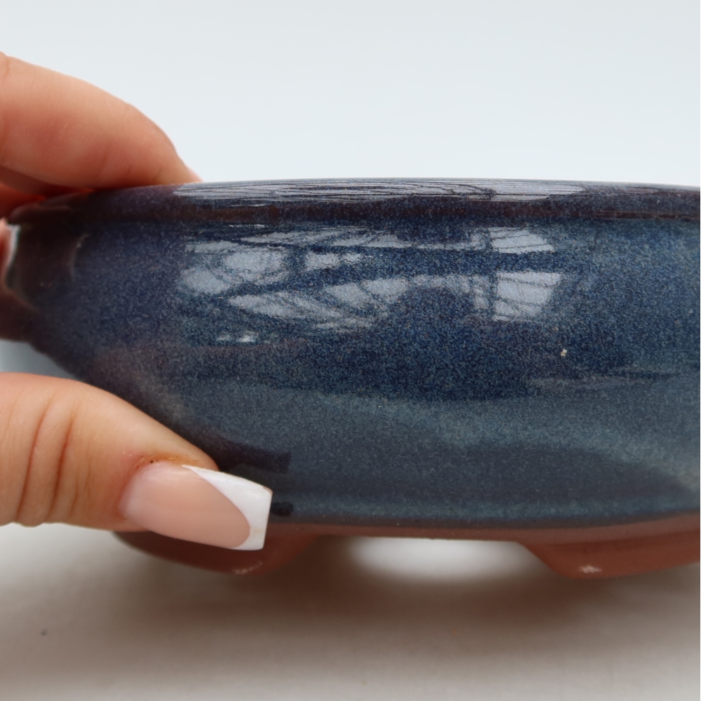 Ceramic bonsai bowl 16 x 16 x 5,5 cm, colour blue