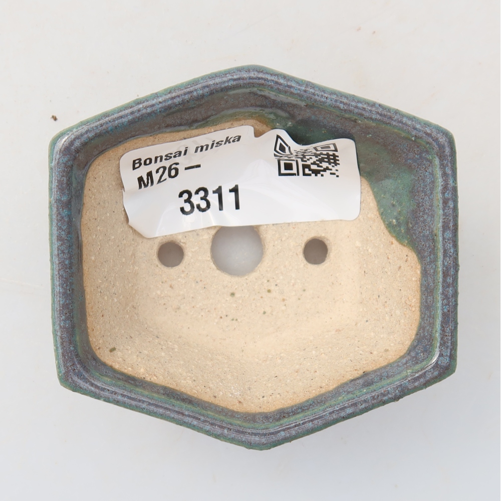 Ceramic bonsai pot, 6 x 5.5 x 2.5 cm, gray
