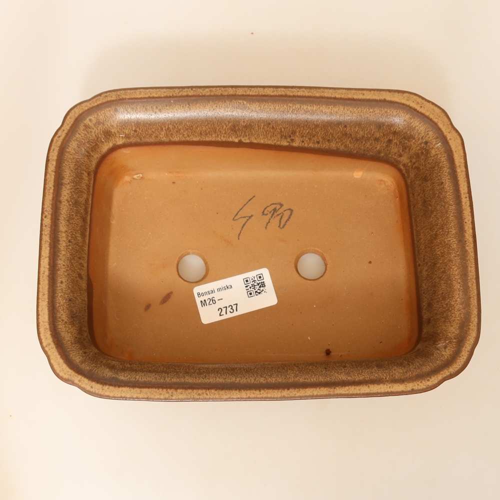 Ceramic Bowl, 20 x 15.5 x 5.5 cm, brown