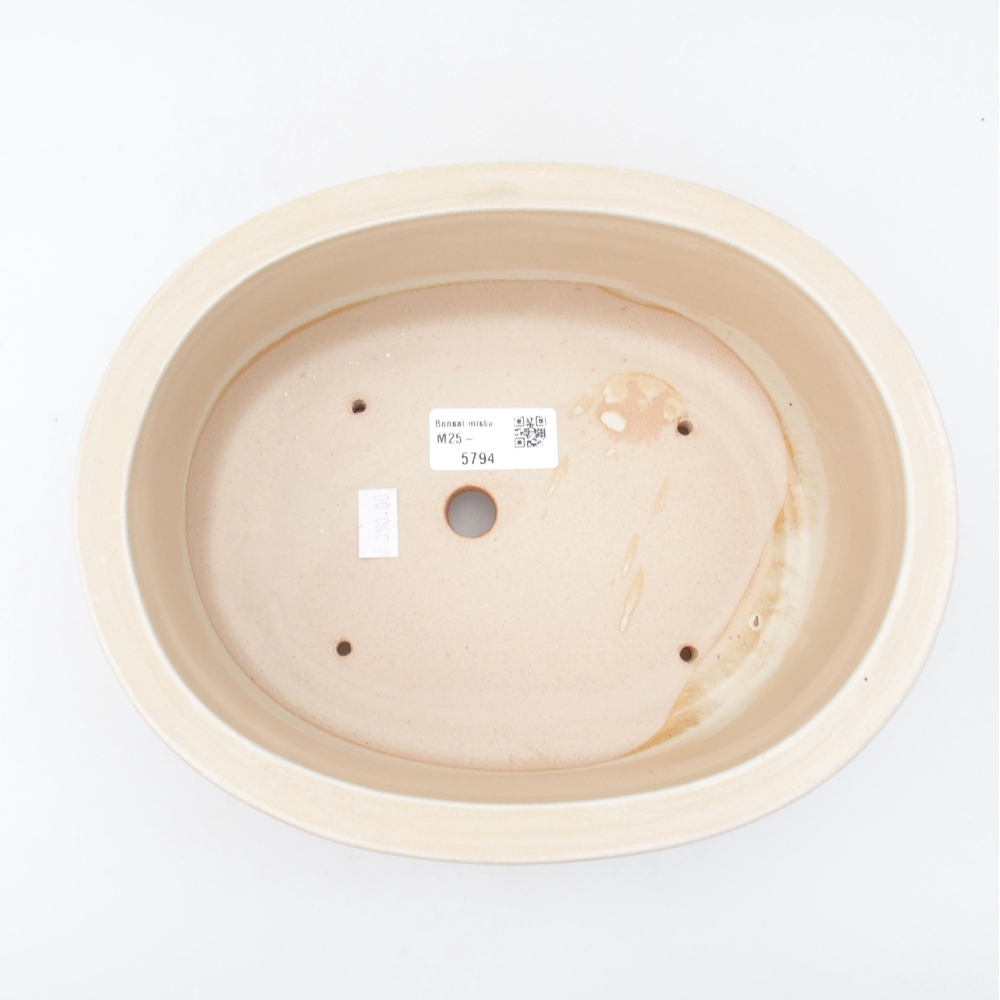 Ceramic bonsai bowl 23 x 19,5 x 7 cm, color beige