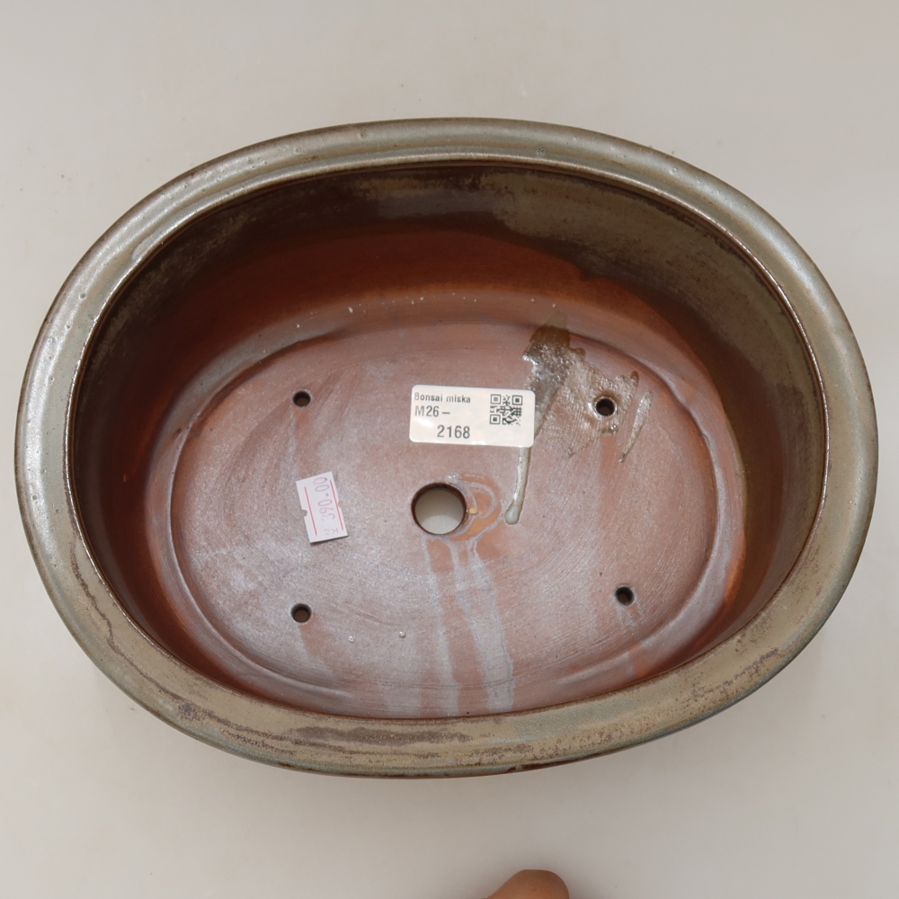 Ceramic bonsai pot, 23 x 19 x 8 cm, brown