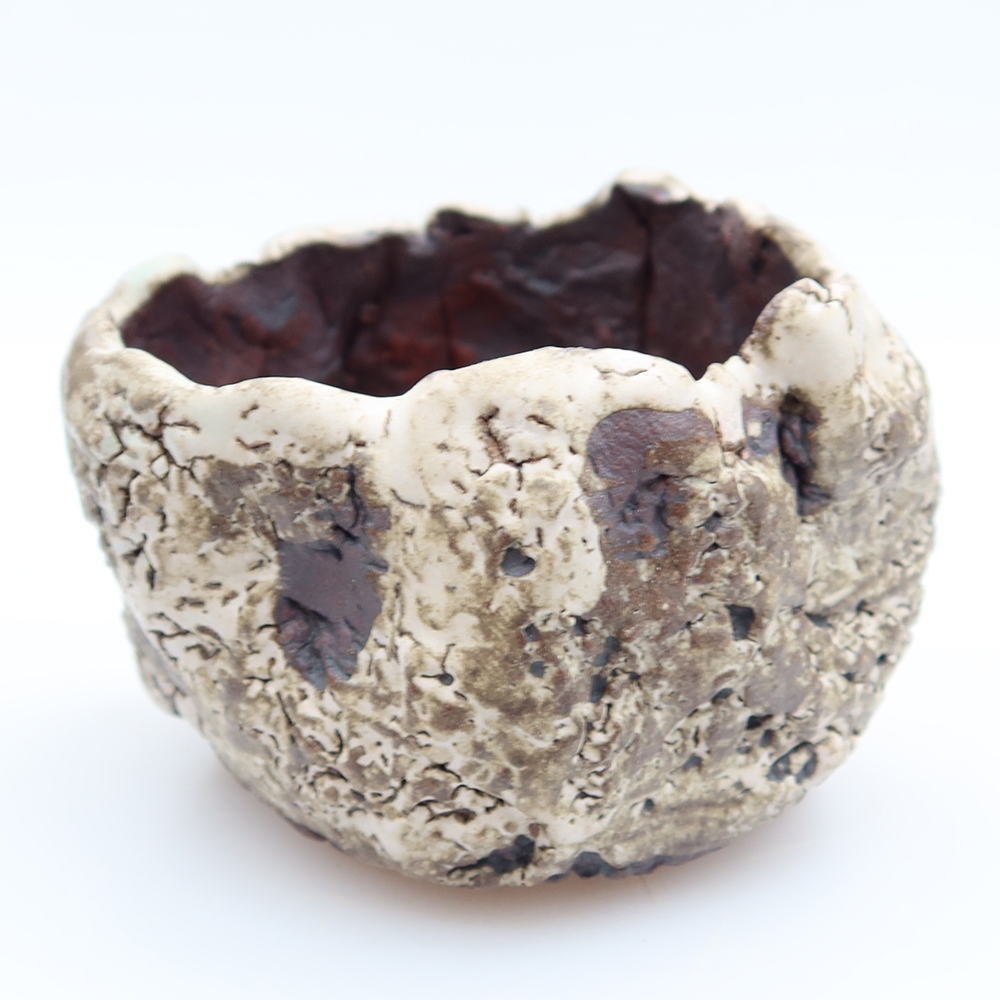Ceramic Shell, 7 x 6 x 6 cm, brown and white