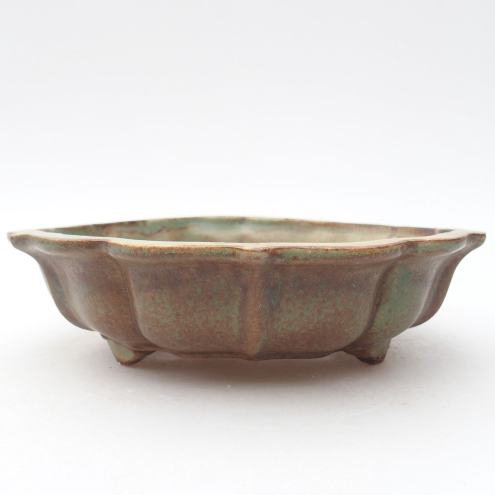 Ceramic bonsai bowl 18,5 x 18,5 x 5 cm, color green