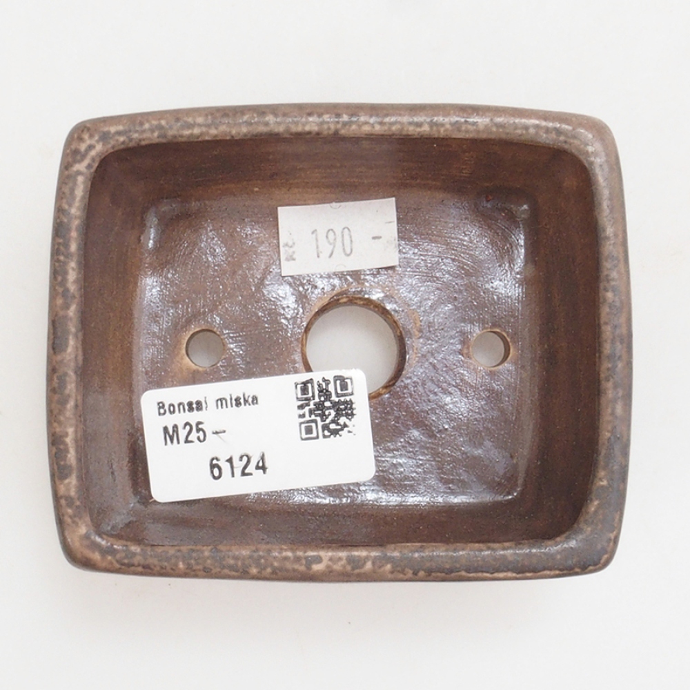 Ceramic bonsai bowl 9 x 7,5 x 3,5 cm, color brown