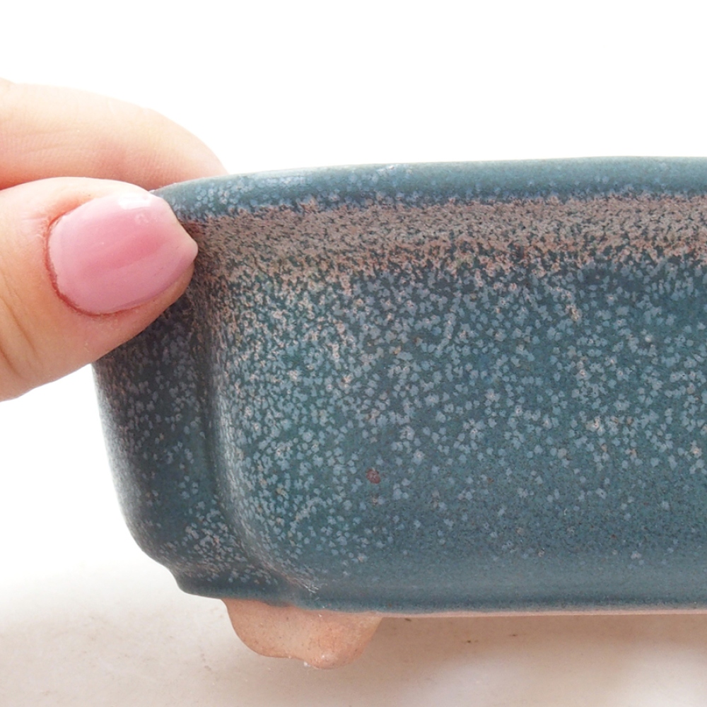 Ceramic bonsai bowl 13,5 x 10 x 5 cm, color blue