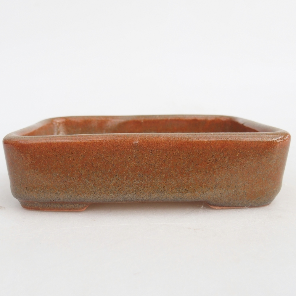 Ceramic bonsai bowl 12,5 x 9,5 x 3,5 cm, brown