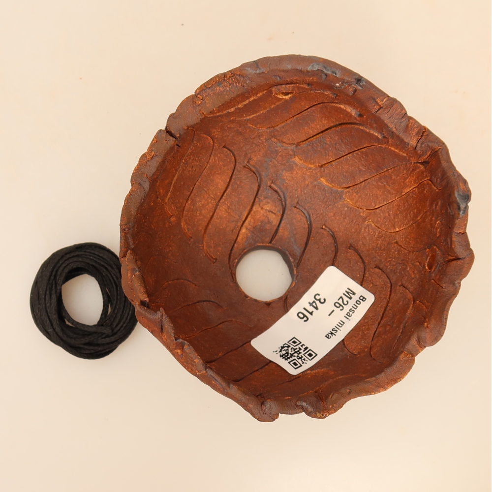 Ceramic Kokedama Pot, 10 x 10 x 6.5 cm, Brown