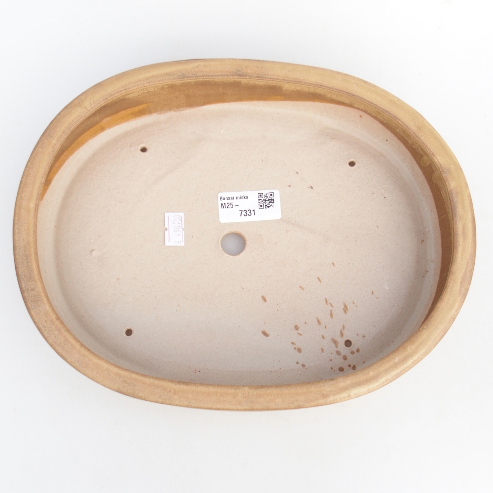 Ceramic bonsai bowl 27 x 21 x 5 cm, colour beige