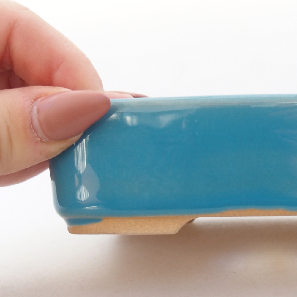 Ceramic bonsai bowl 13 x 9,5 x 3,5 cm, colour blue