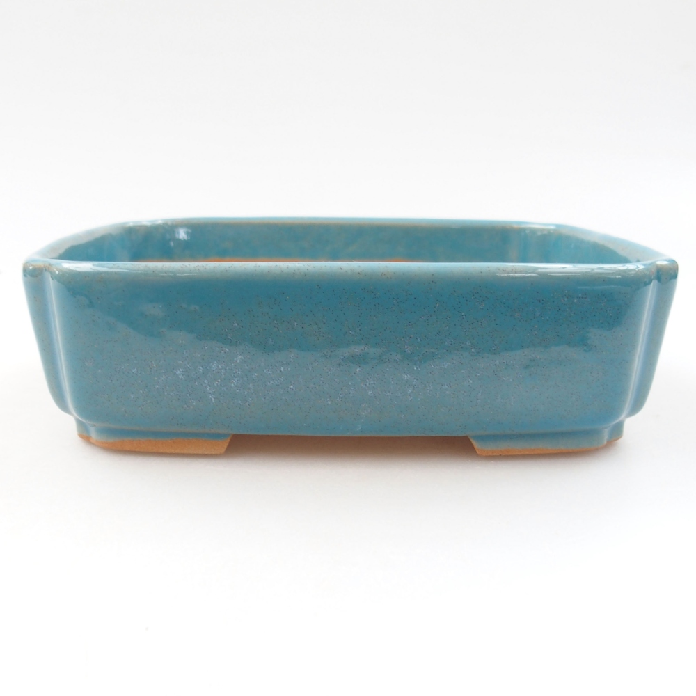 Ceramic bonsai bowl 15 x 12 x 4,5 cm, color blue