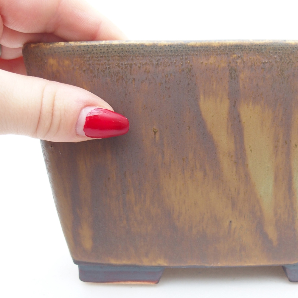 Ceramic bonsai bowl 16 x 16 x 10 cm, green