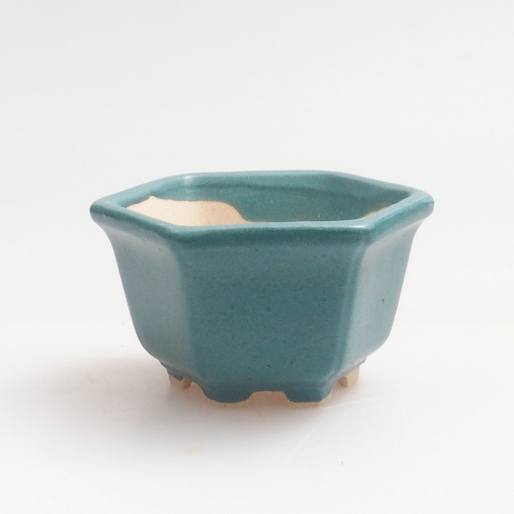 Ceramic bonsai bowl 4,5 x 4,5 x 3 cm, color blue