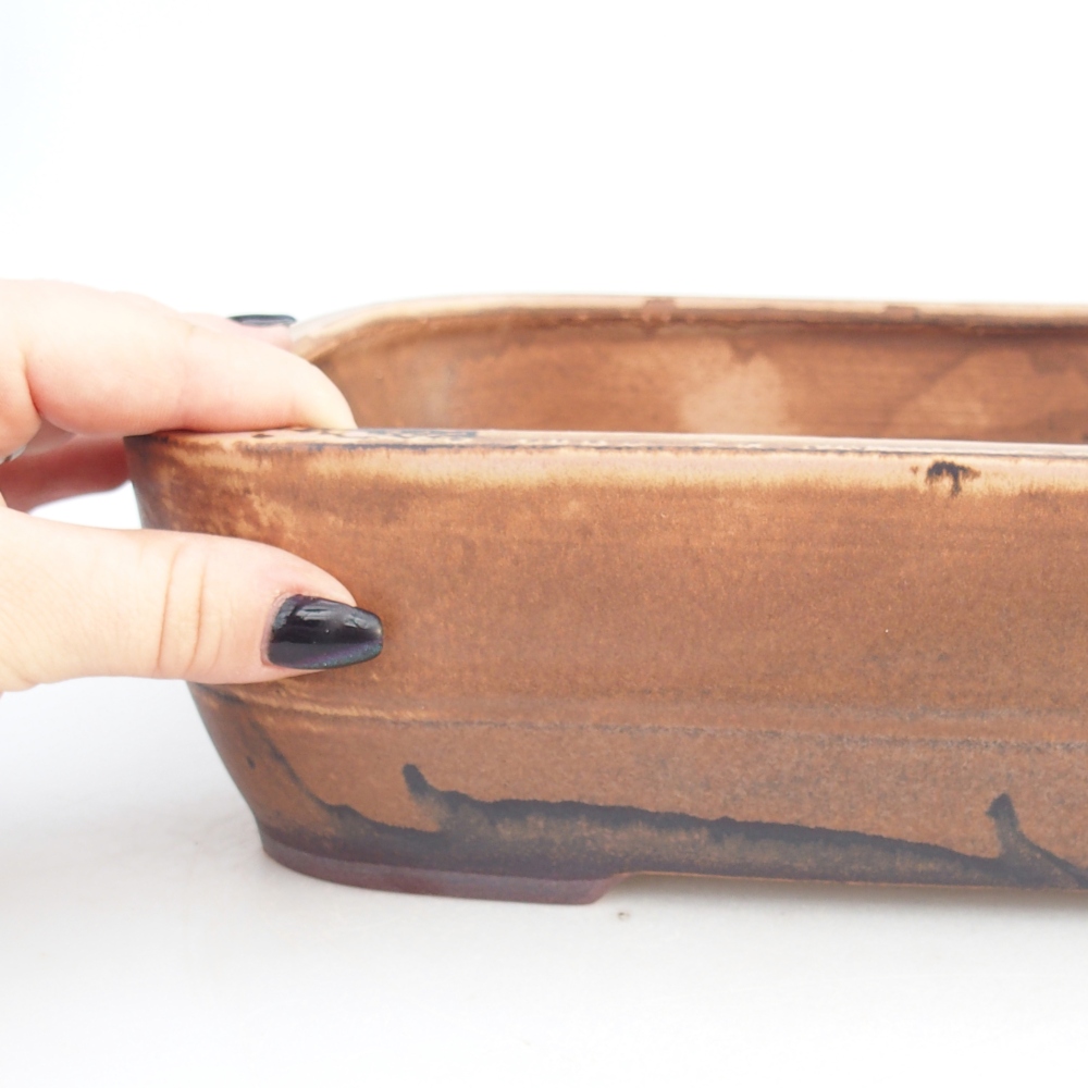 Ceramic bonsai bowl 28,5 x 21 x 7,5 cm, pink