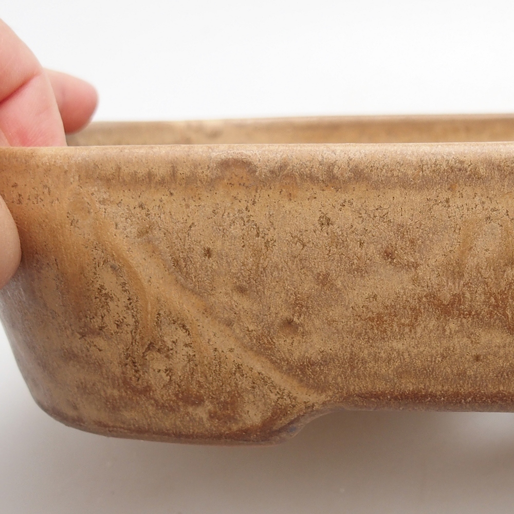 Ceramic bonsai bowl 23 x 18,5 x 5,5 cm, brown