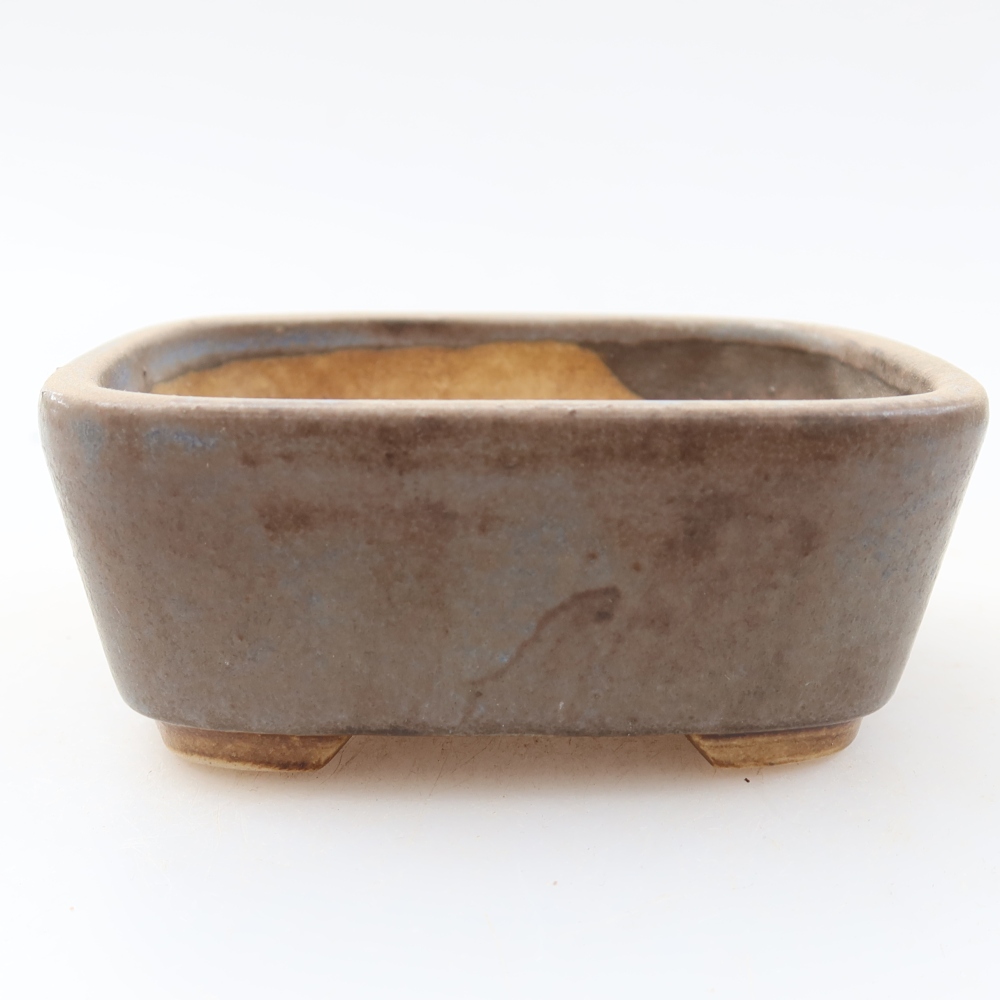 Ceramic bonsai pot, 10 x 8.5 x 4 cm, blue