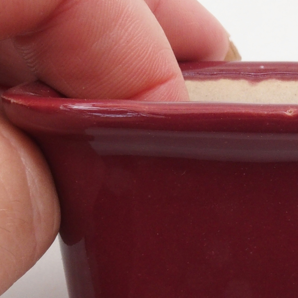 Mini bonsai bowl 6 x 6 x 4,5 cm, color burgundy