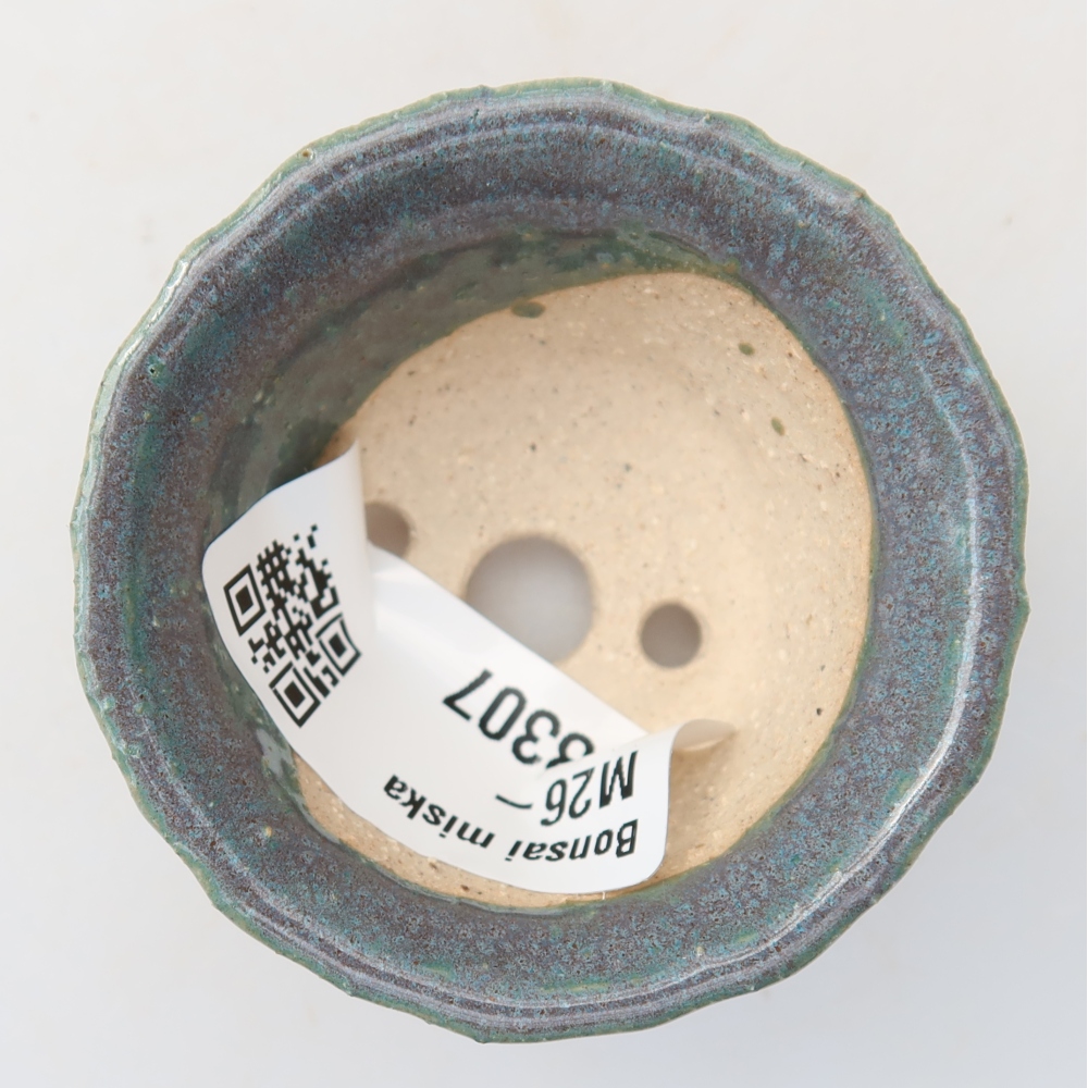 Ceramic bonsai pot, 5.5 x 5.5 x 3 cm, gray