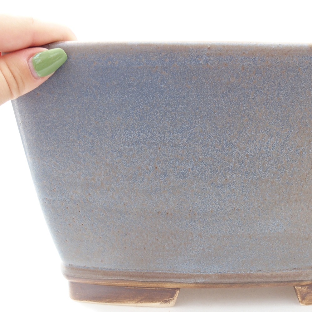 Ceramic bonsai bowl 26,5 x 26,5 x 16 cm, colour blue