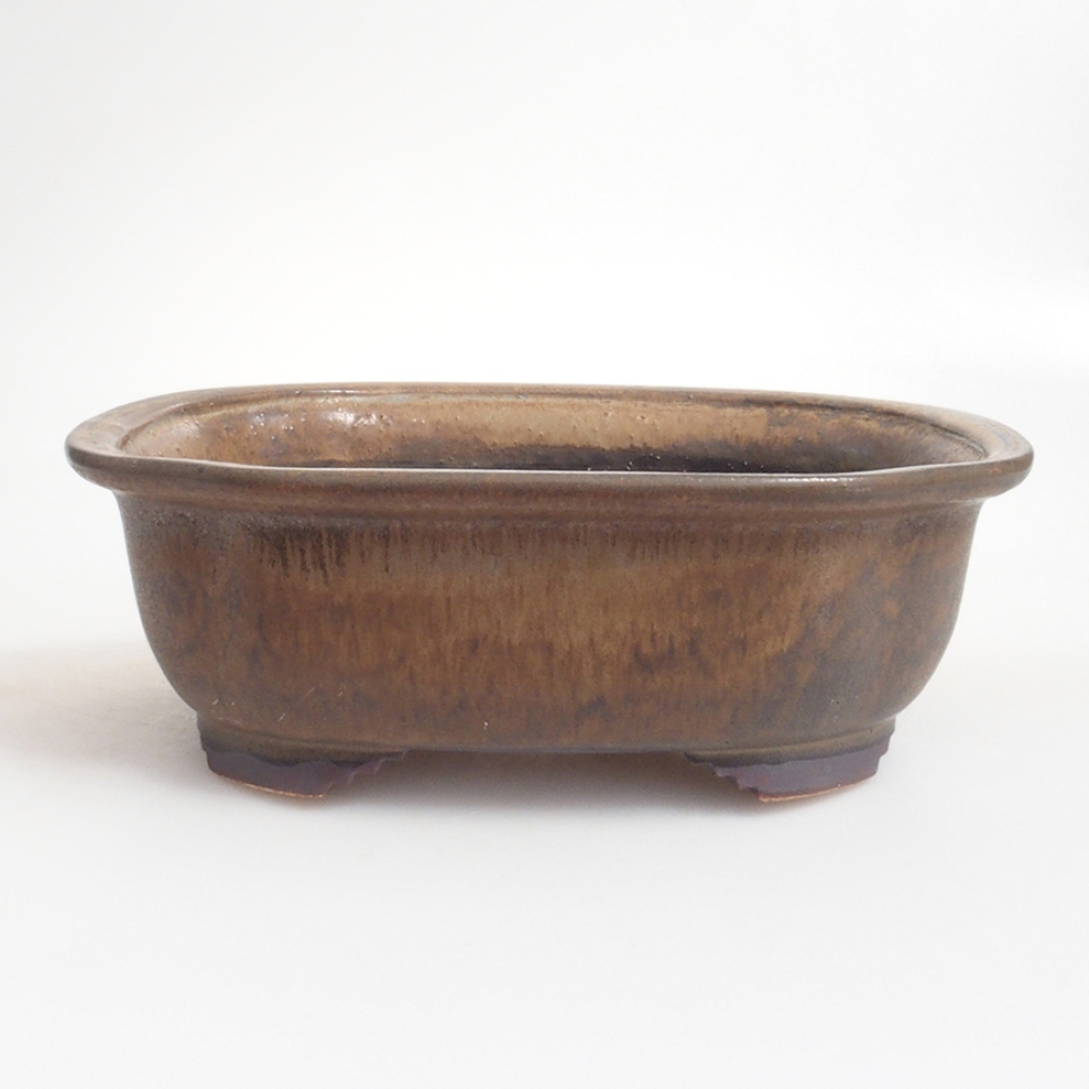 Ceramic bonsai bowl 11,5 x 16 x 6,5 cm, color brown
